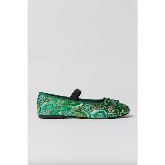 BC Footwear Anthropologie Green Mary Jane Somebody New Ballet Flats Size 7 - Picture 2 of 10